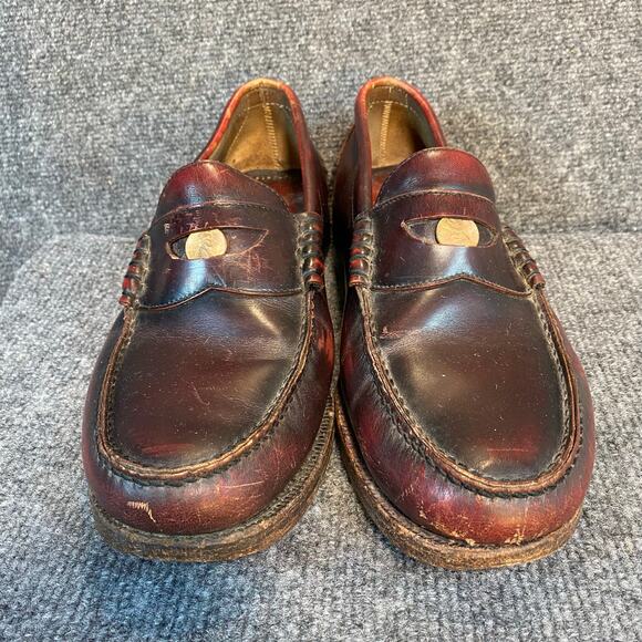 Johnston & Murphy Mens 10.5 Wide Burgundy Leather Penny Loafers Dress Shoes main image 4
